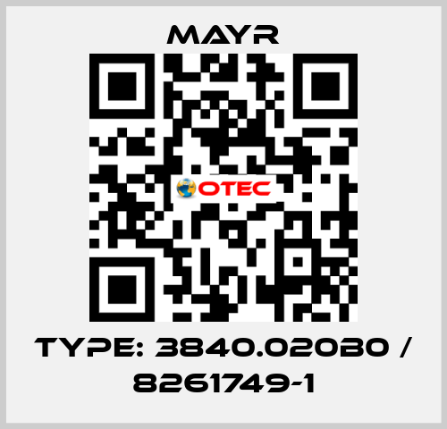 Type: 3840.020B0 / 8261749-1 Mayr