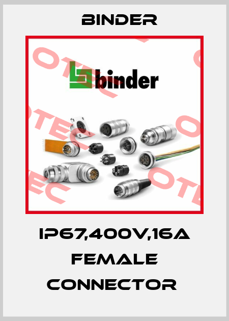 IP67,400V,16A Female connector  Binder