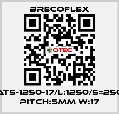 AT5-1250-17/L:1250/5=250 Pitch:5mm W:17 Brecoflex