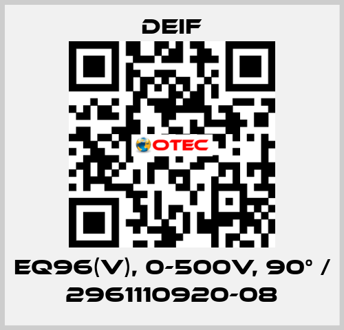EQ96(V), 0-500V, 90° / 2961110920-08 Deif