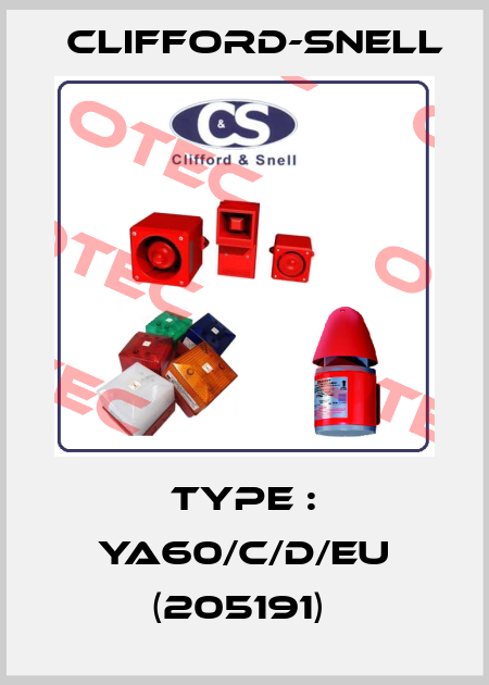 Type : YA60/C/D/EU (205191)  Clifford-Snell