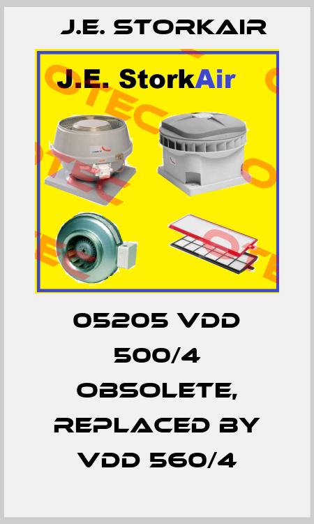05205 VDD 500/4 obsolete, replaced by VDD 560/4 J.E. Storkair