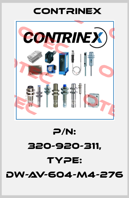 p/n: 320-920-311, Type: DW-AV-604-M4-276 Contrinex