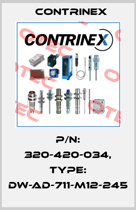 p/n: 320-420-034, Type: DW-AD-711-M12-245 Contrinex
