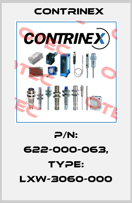 p/n: 622-000-063, Type: LXW-3060-000 Contrinex