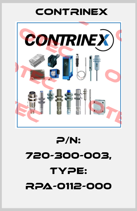 p/n: 720-300-003, Type: RPA-0112-000 Contrinex