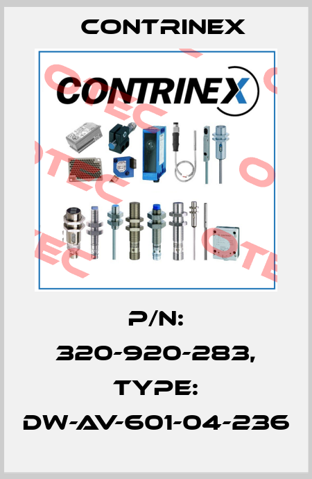 p/n: 320-920-283, Type: DW-AV-601-04-236 Contrinex
