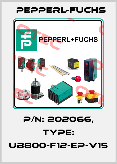 p/n: 202066, Type: UB800-F12-EP-V15 Pepperl-Fuchs