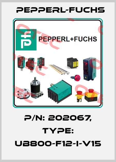 p/n: 202067, Type: UB800-F12-I-V15 Pepperl-Fuchs