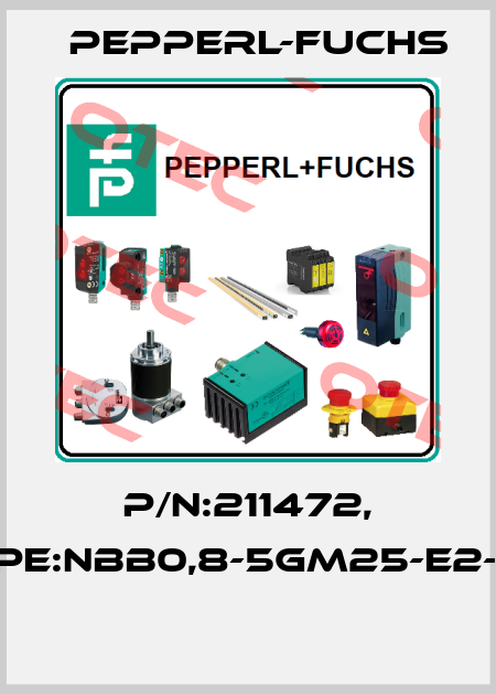 P/N:211472, Type:NBB0,8-5GM25-E2-5M  Pepperl-Fuchs