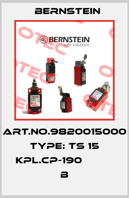 Art.No.9820015000 Type: TS 15 KPL.CP-190             B Bernstein