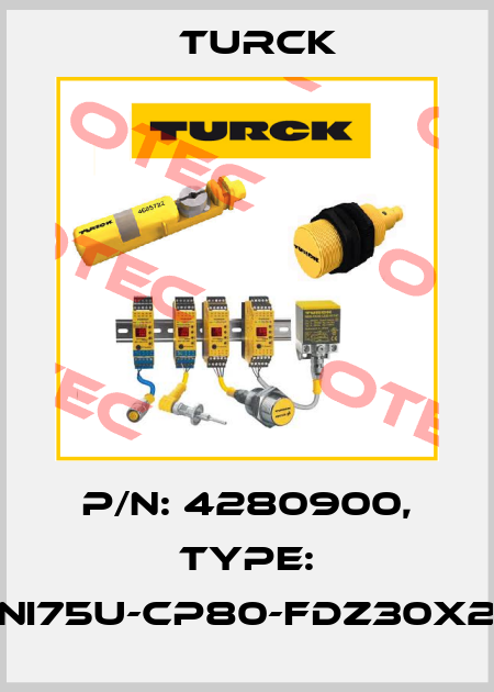 p/n: 4280900, Type: NI75U-CP80-FDZ30X2 Turck
