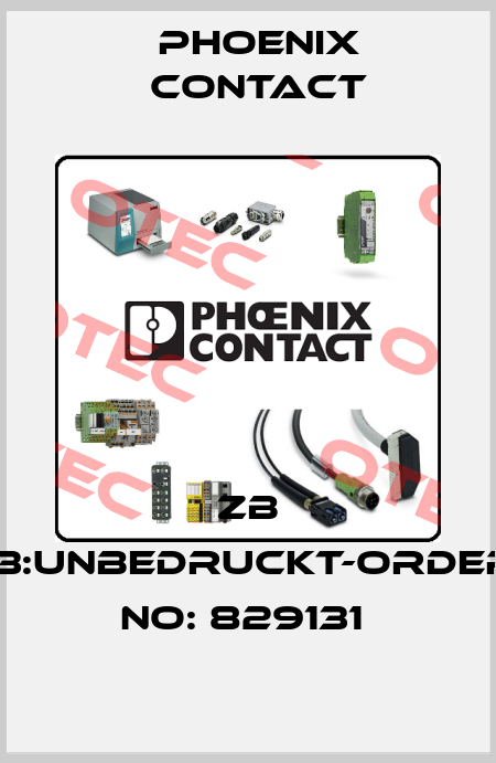 ZB 13:UNBEDRUCKT-ORDER NO: 829131  Phoenix Contact