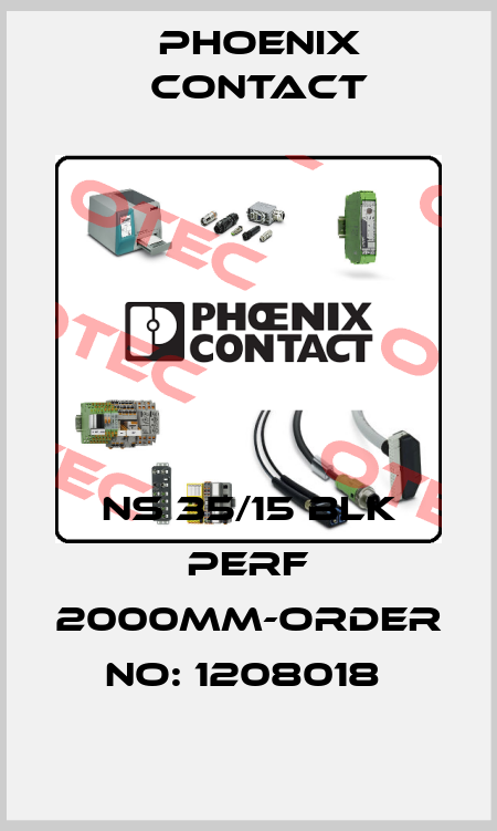 NS 35/15 BLK PERF 2000MM-ORDER NO: 1208018  Phoenix Contact