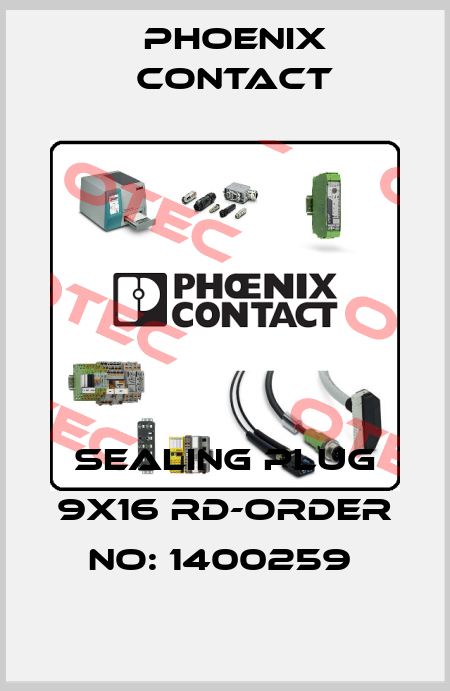 SEALING PLUG 9X16 RD-ORDER NO: 1400259  Phoenix Contact