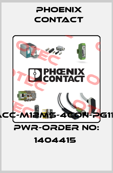 SACC-M12MS-4CON-PG11-M PWR-ORDER NO: 1404415  Phoenix Contact