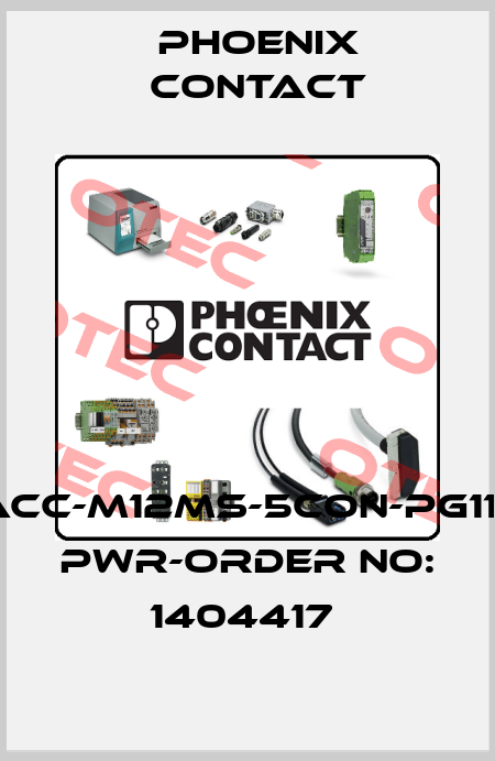 SACC-M12MS-5CON-PG11-M PWR-ORDER NO: 1404417  Phoenix Contact