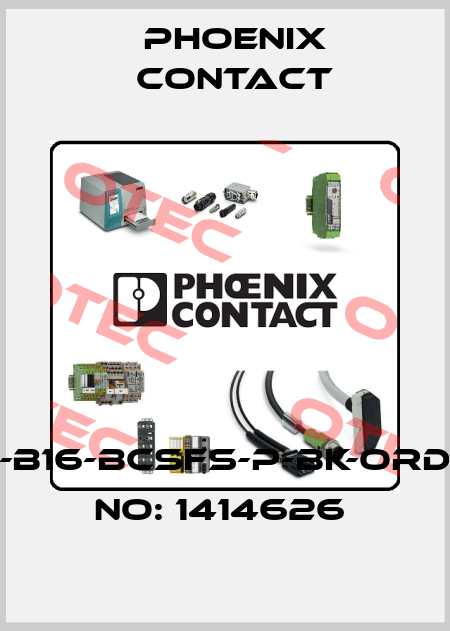 HC-B16-BCSFS-P-BK-ORDER NO: 1414626  Phoenix Contact