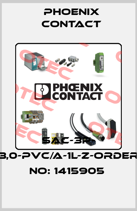 SAC-3P- 3,0-PVC/A-1L-Z-ORDER NO: 1415905  Phoenix Contact