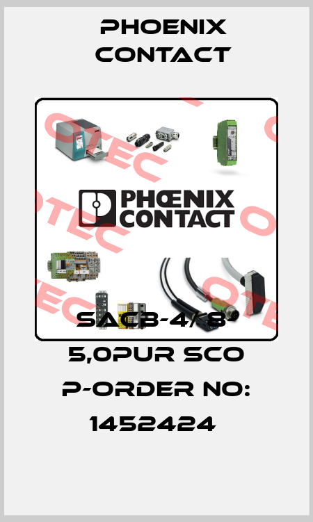 SACB-4/ 8- 5,0PUR SCO P-ORDER NO: 1452424  Phoenix Contact