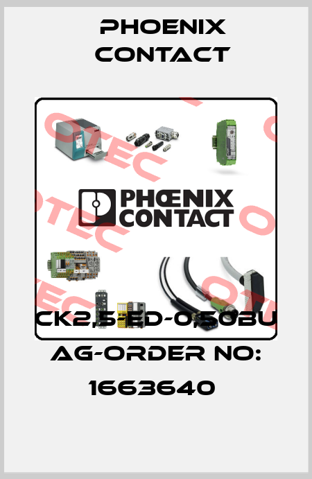 CK2,5-ED-0,50BU AG-ORDER NO: 1663640  Phoenix Contact