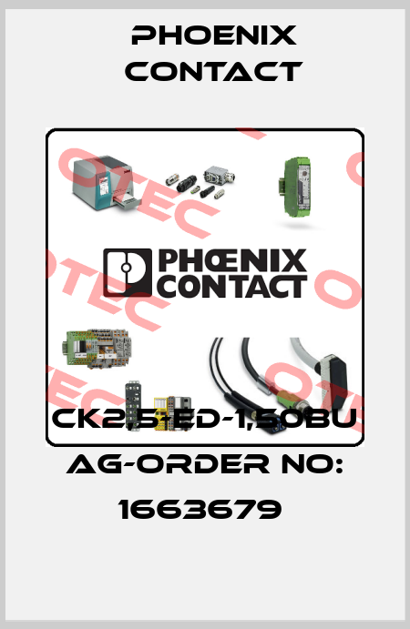 CK2,5-ED-1,50BU AG-ORDER NO: 1663679  Phoenix Contact