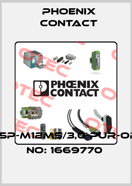 SAC-5P-M12MS/3,0-PUR-ORDER NO: 1669770  Phoenix Contact