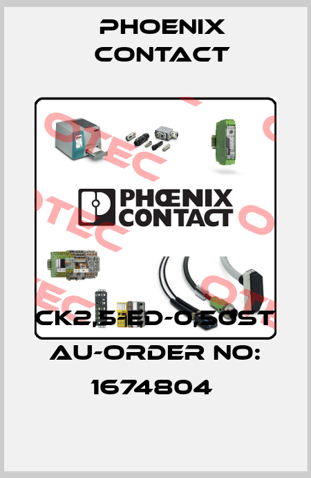CK2,5-ED-0,50ST AU-ORDER NO: 1674804  Phoenix Contact