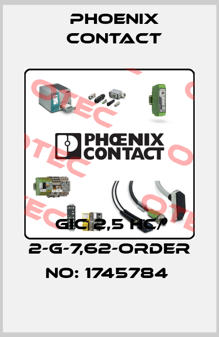 GIC 2,5 HC/ 2-G-7,62-ORDER NO: 1745784  Phoenix Contact