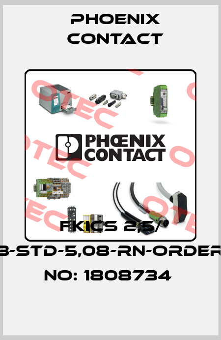 FKICS 2,5/ 3-STD-5,08-RN-ORDER NO: 1808734  Phoenix Contact