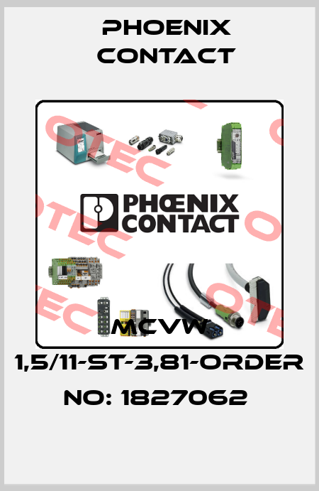 MCVW 1,5/11-ST-3,81-ORDER NO: 1827062  Phoenix Contact