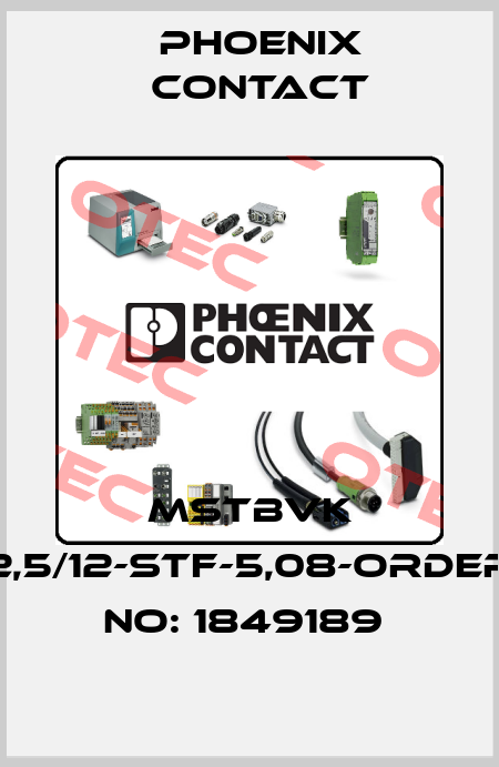 MSTBVK 2,5/12-STF-5,08-ORDER NO: 1849189  Phoenix Contact