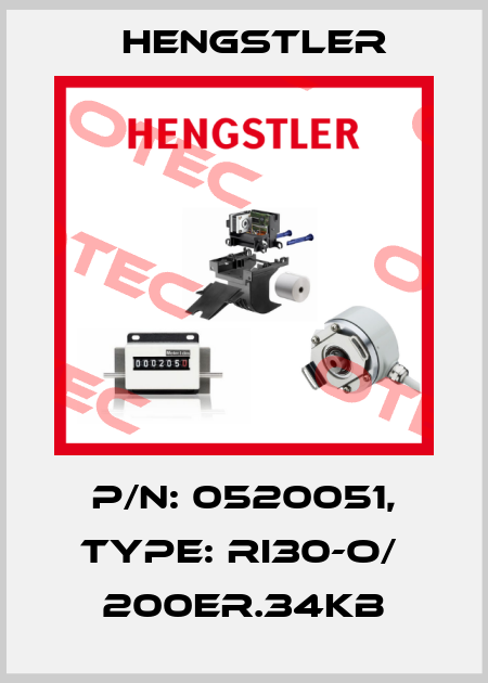 p/n: 0520051, Type: RI30-O/  200ER.34KB Hengstler