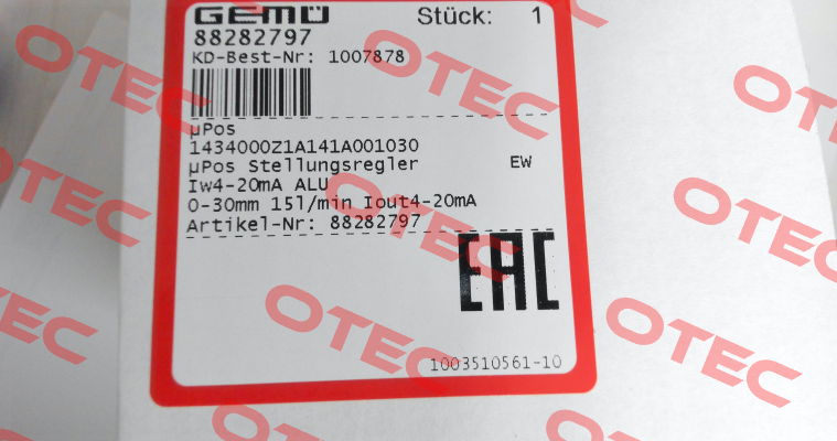 1434000Z1A141A001030 / 88282797 Gemü