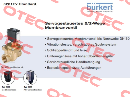 2/2-Wege-Magnetventil Typ:6281  Burkert