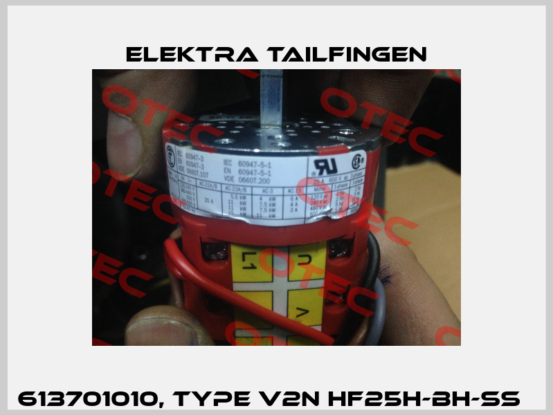 613701010, type V2N HF25H-BH-SS   Elektra Tailfingen