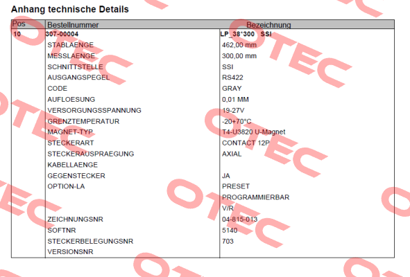 307-00004 TR Electronic