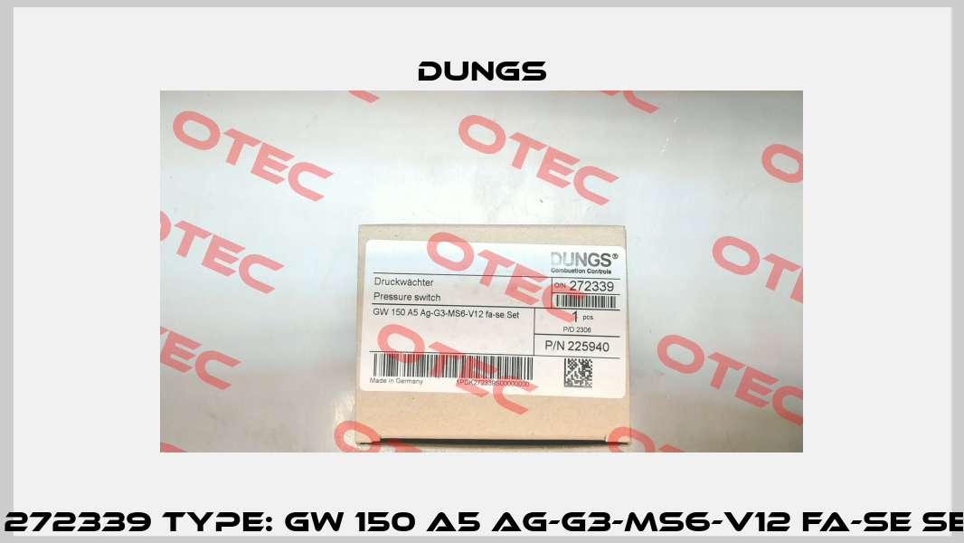 P/N: 272339 Type: GW 150 A5 Ag-G3-MS6-V12 fa-se Set 1P Dungs