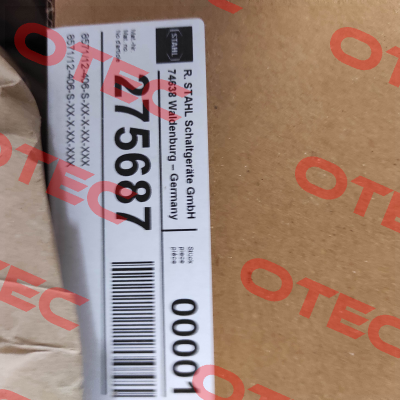 P/N: 275687, Type: 8571/12-406-S-XX-X-XX-XXX Stahl