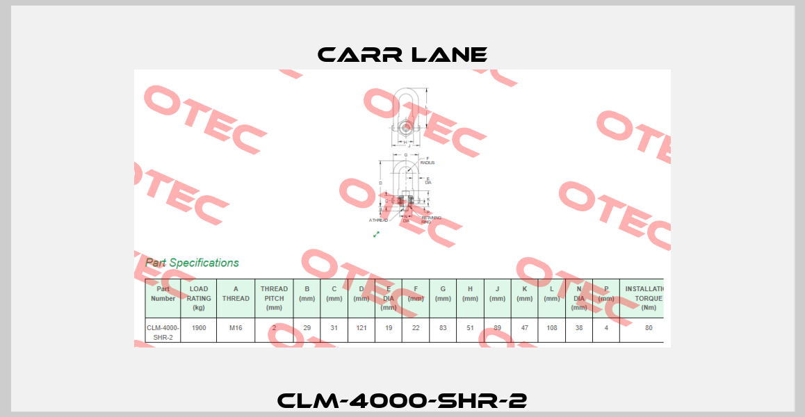 CLM-4000-SHR-2 Carr Lane