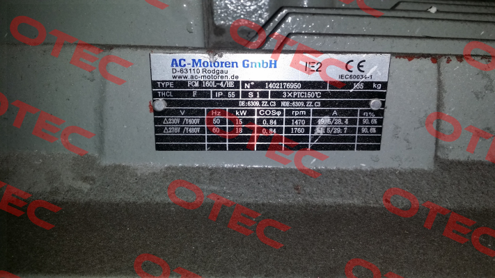 FCM 160L-4/HE obsolete, replaced by IE2AC16L4024  AC Motoren