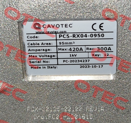 plug for PC5-RX04-0950 Cavotec