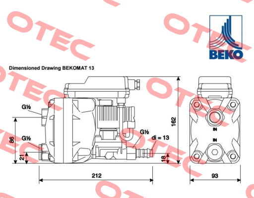 BEKOMAT 13  / 2000021 (KA13A10A0) Beko