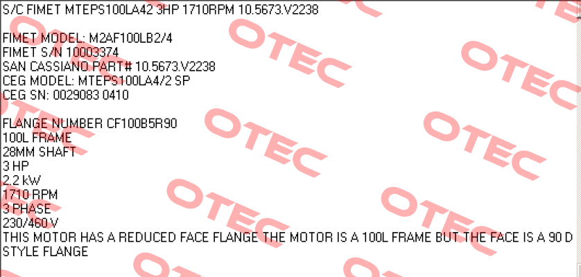 M2AF 100 LB-2/4 B5 RED 90D  Fimet