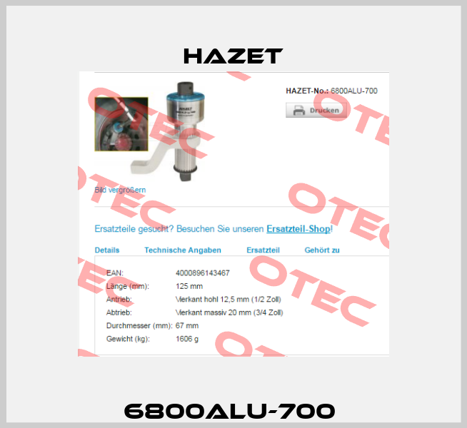 6800ALU-700  Hazet