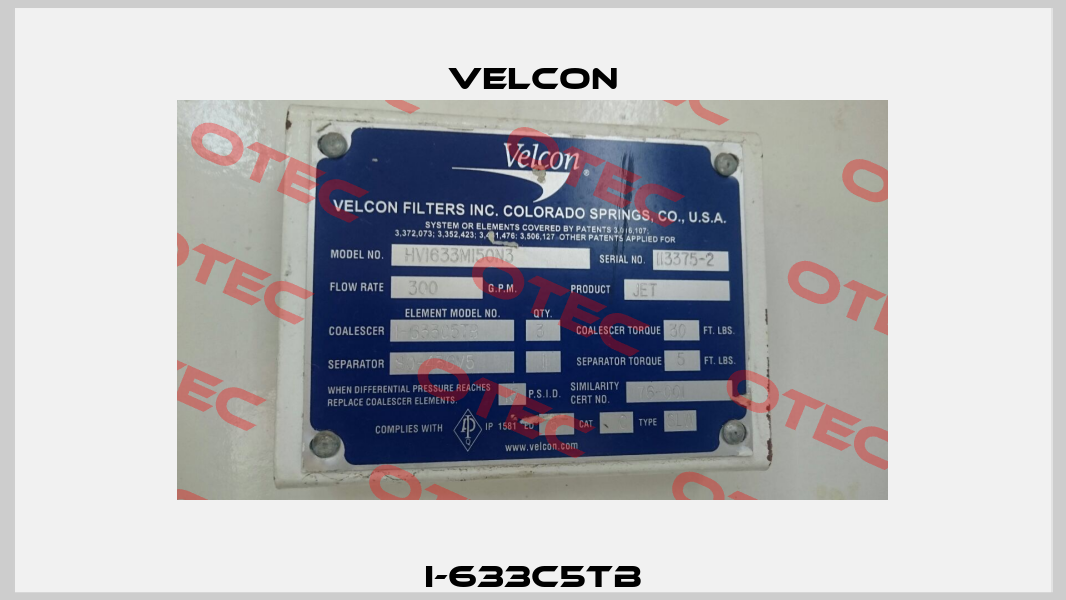 I-633C5TB Velcon