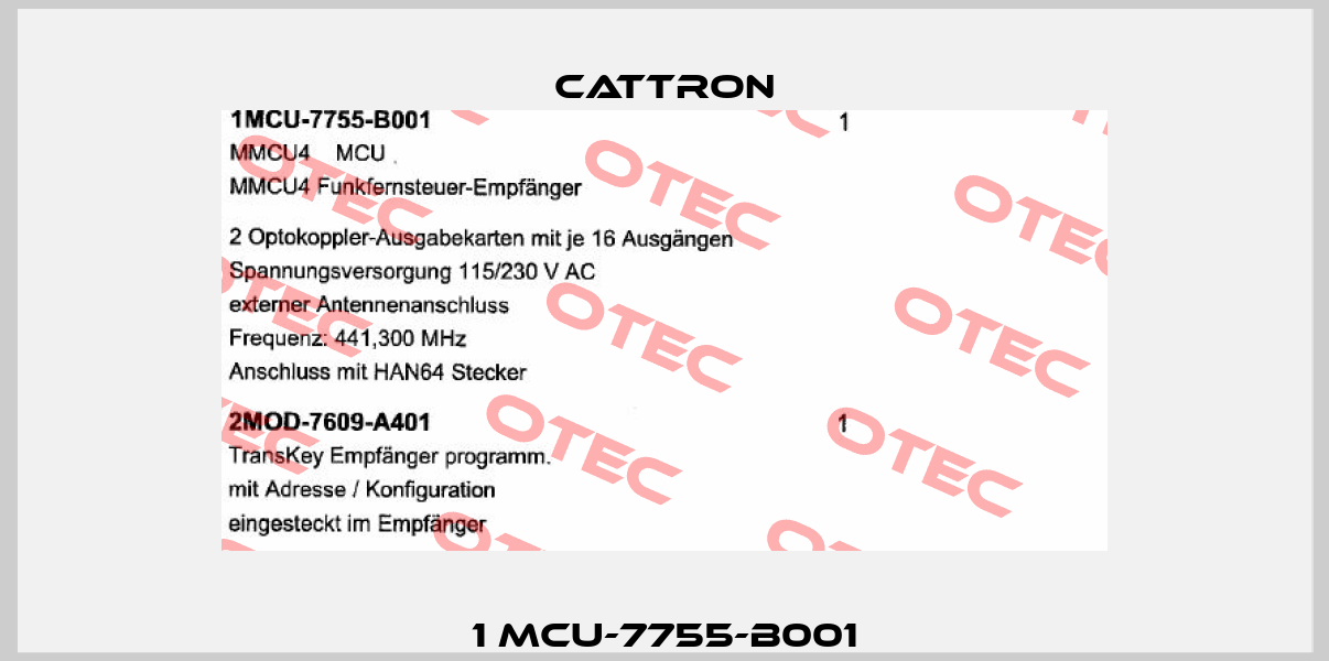 1 MCU-7755-B001 Cattron