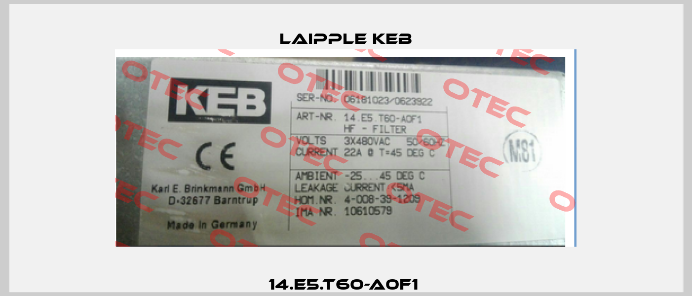 14.E5.T60-A0F1  LAIPPLE KEB