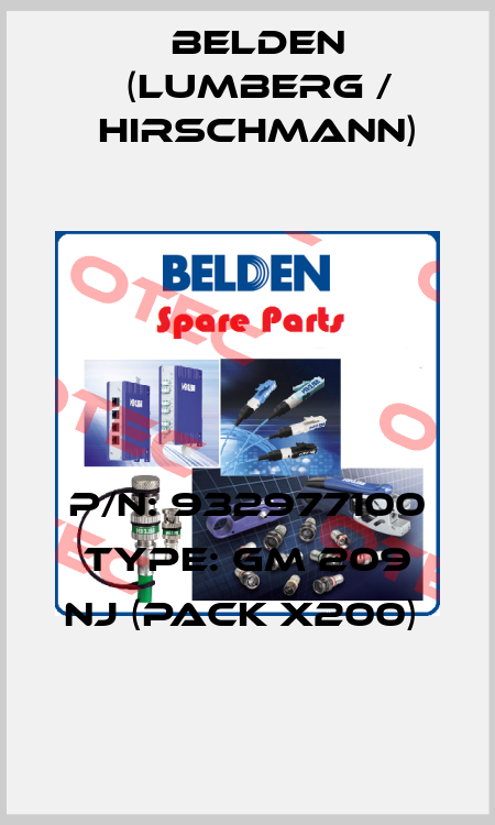 P/N: 932977100 Type: GM 209 NJ (pack x200)  Belden (Lumberg / Hirschmann)