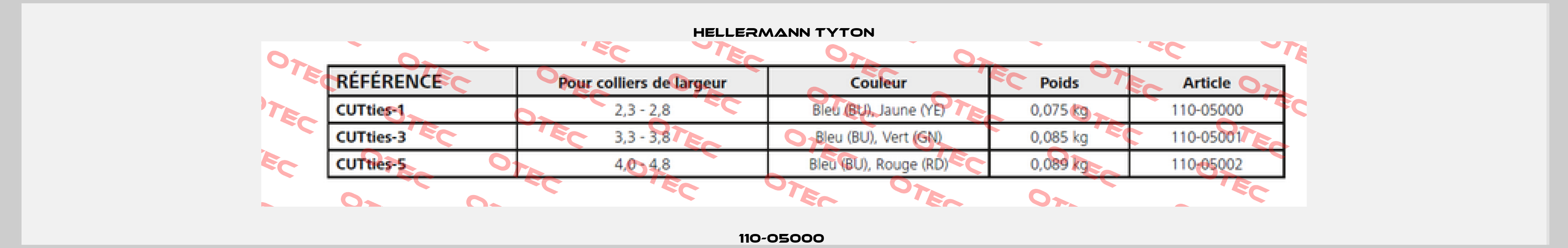 110-05000  Hellermann Tyton
